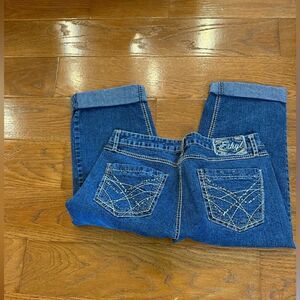 Ethyl crop Jeans with embellishments size 10